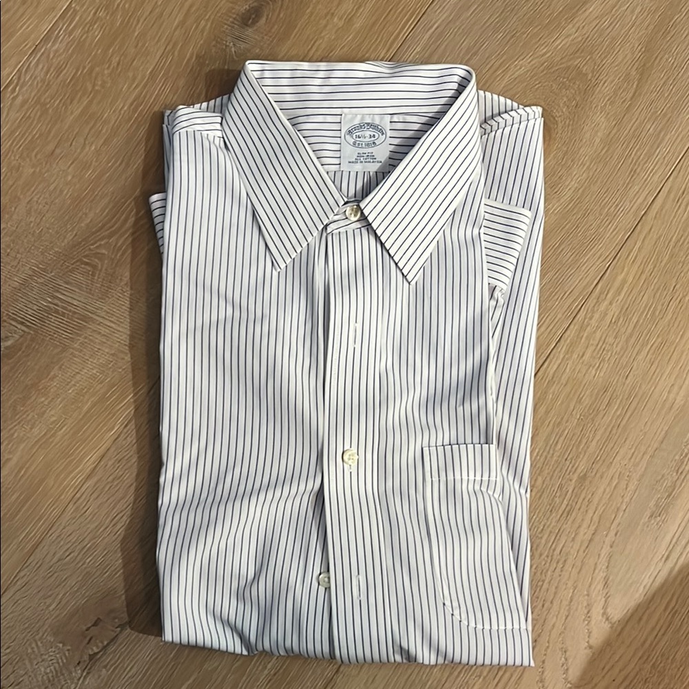 Brooks Brothers Men's White Striped Shirt